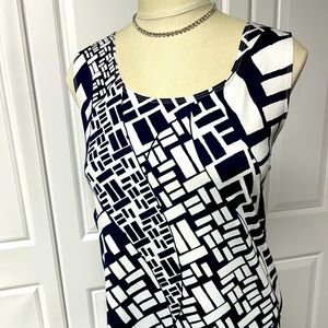 Chico’s Perfect Tank Size 3 (XL) Navy and White